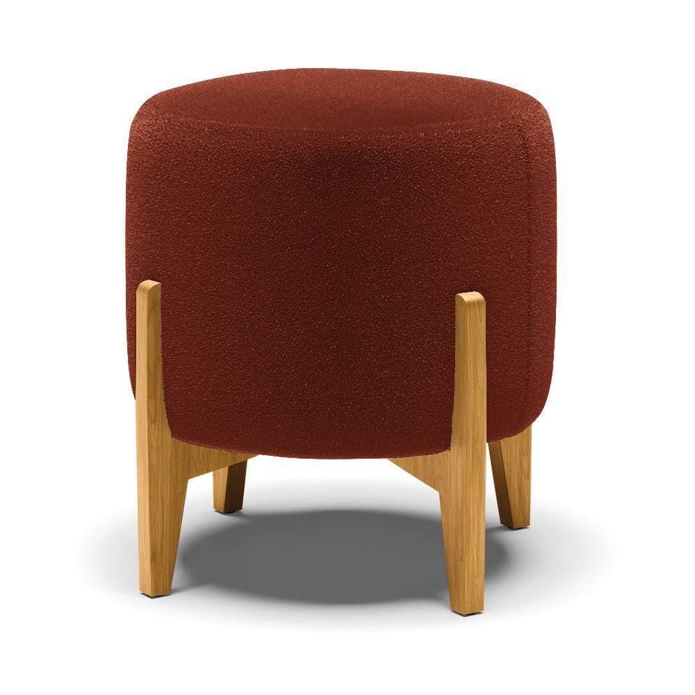 Puff Banqueta Decorativo Base Madeira Stella Bouclê P01 - D`rossi Cor Terra