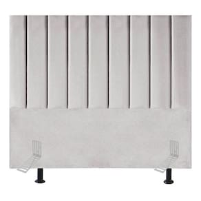 Cabeceira Estofada Cama Box King 195 Cm Carolina Veludo E Frame Cor:cinza Claro