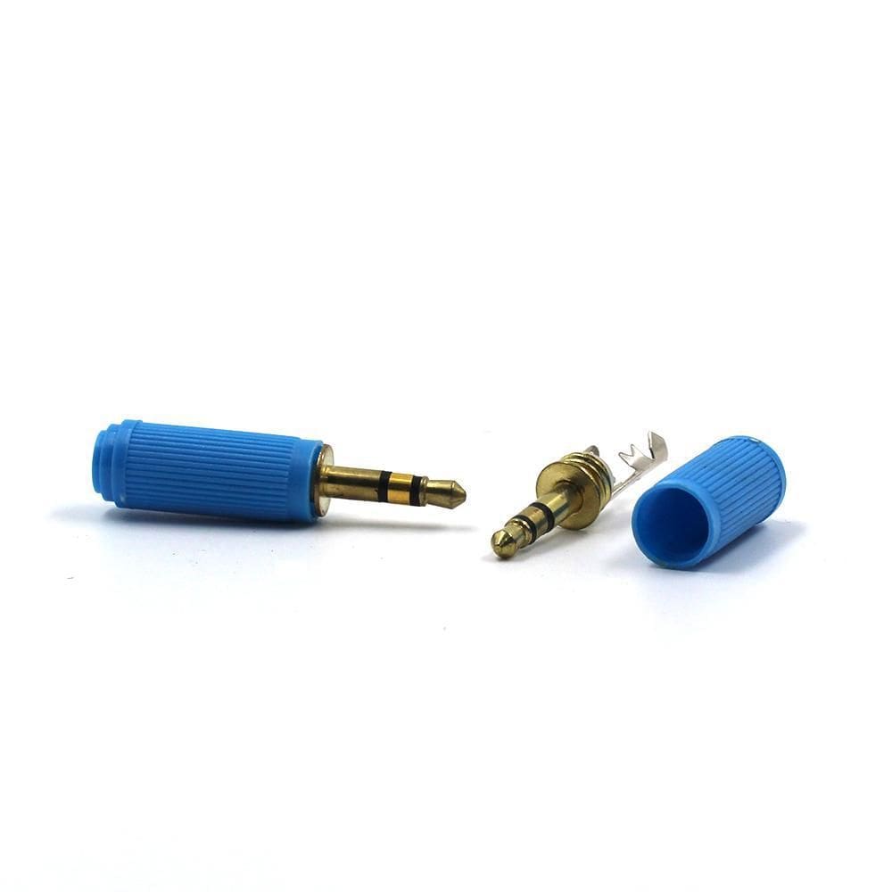 Plug P2 Estéreo Azul Sem Rabicho 2 Unidades