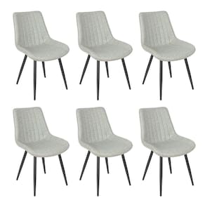 Kit 6 Cadeiras Estofadas Design Industrial Chicago Cinza Claro