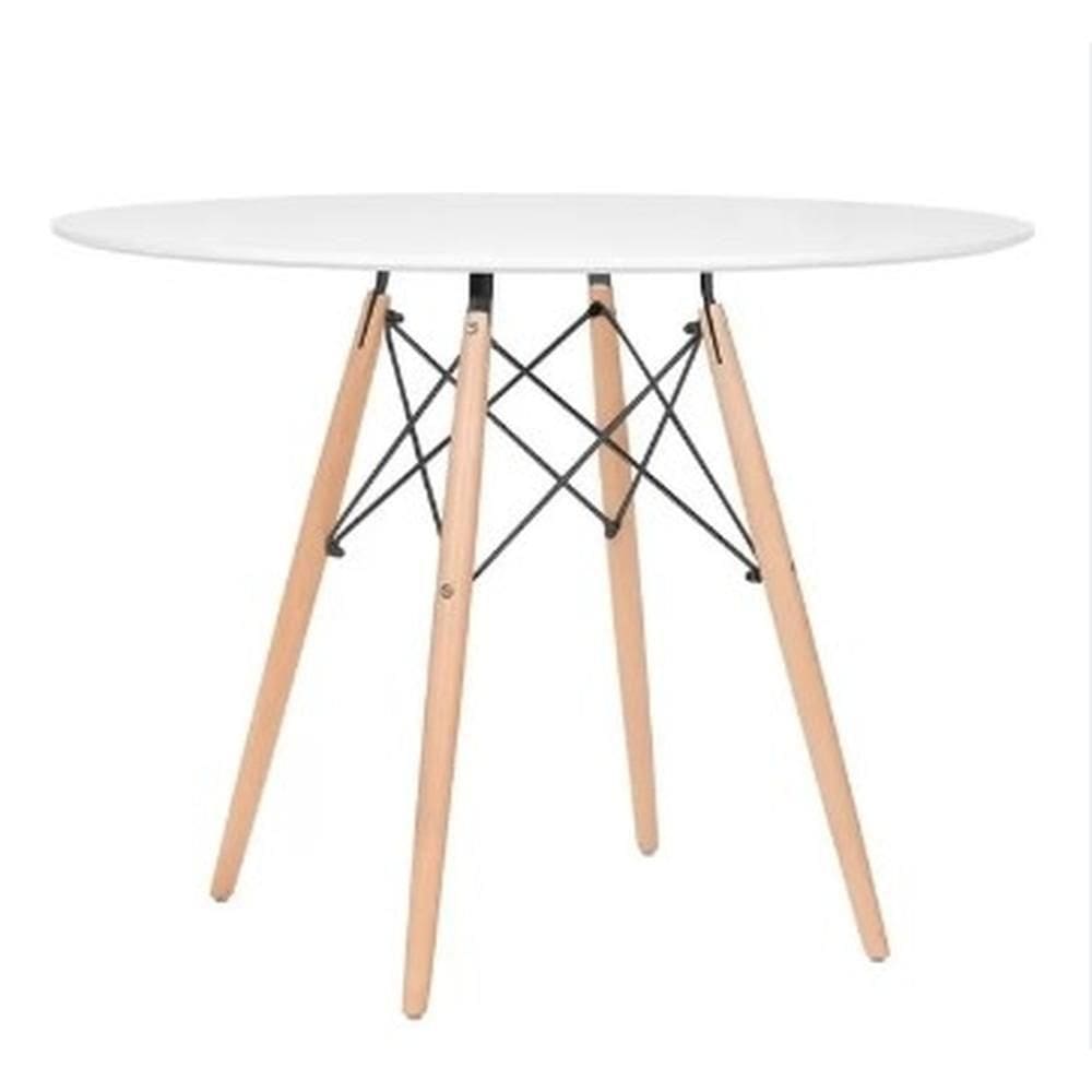 Mesa De Jantar Redonda Eames Eiffel 110cm Branca