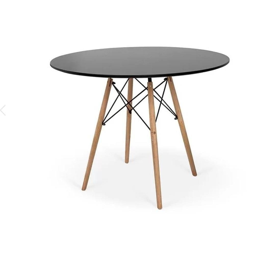 Mesa De Jantar Redonda Eames Eiffel 100cm Preta