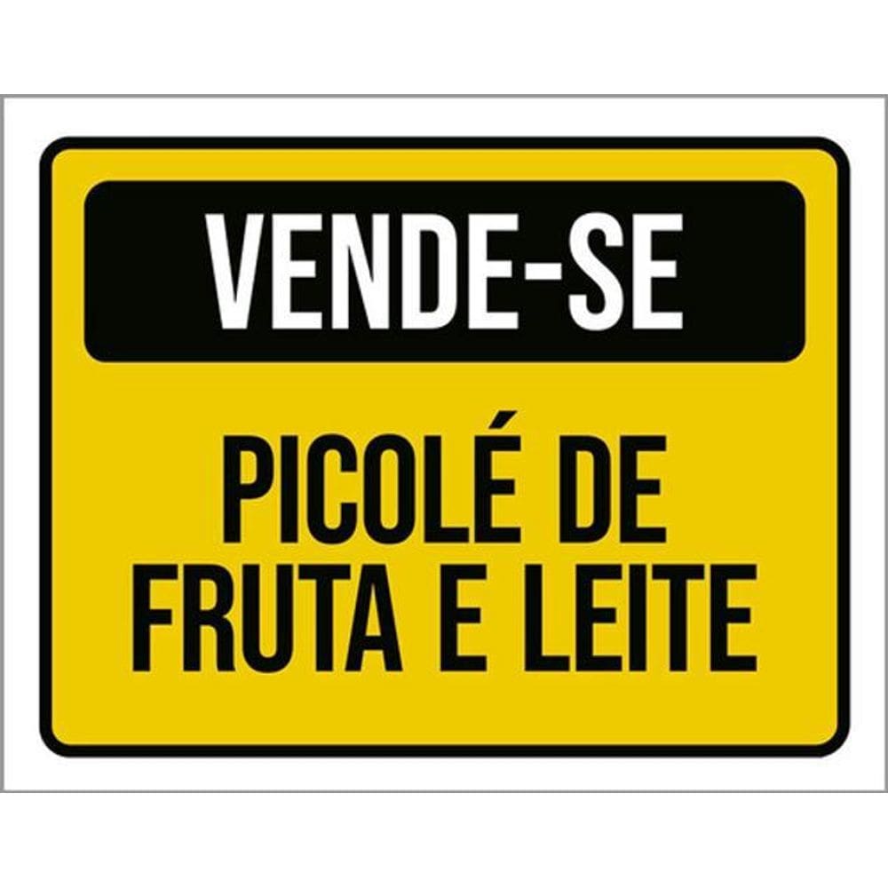 Kit 3 Placas Sinalização - Vende-Se Picolé Fruta E Leite