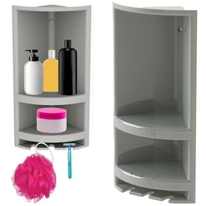 Suporte De Canto Cantoneira Porta Shampoo Cinza
