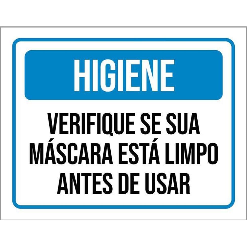 Kit 3 Placas Higiene Verifique Sua Máscara Está Limpa