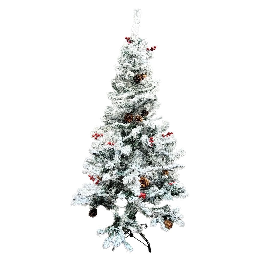 Árvore De Natal Nevada Decorada 150Cm 350 Galhos Natal