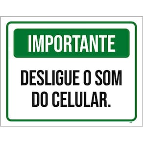 Kit 3 Placas Importante Desligue Som Celular