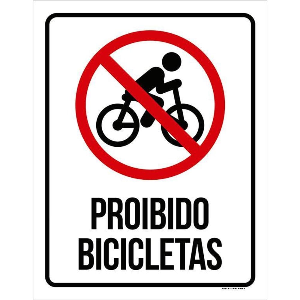Placa De Sinalização - Proibido Bicicletas  36X46