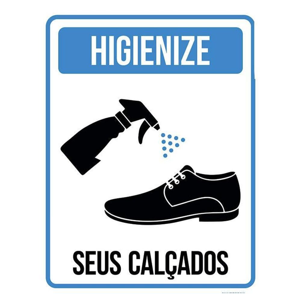 Kit 3 Placas Sinalização Higienize Seus Calçados