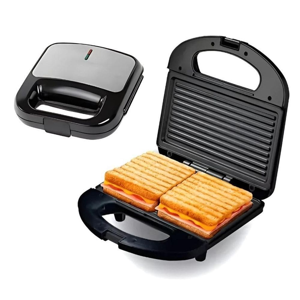 Sanduicheira Elétrica Antiaderente 110V Lanche Crocante Em