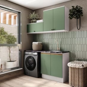 Lavanderia Modulada Kappesberg Celeste 3 Peças Branco/verde 160cm
