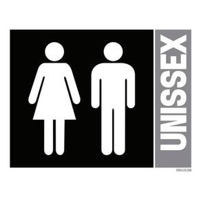 Placa Banheiro Sinalização Masculino Feminino Unissex 36X46