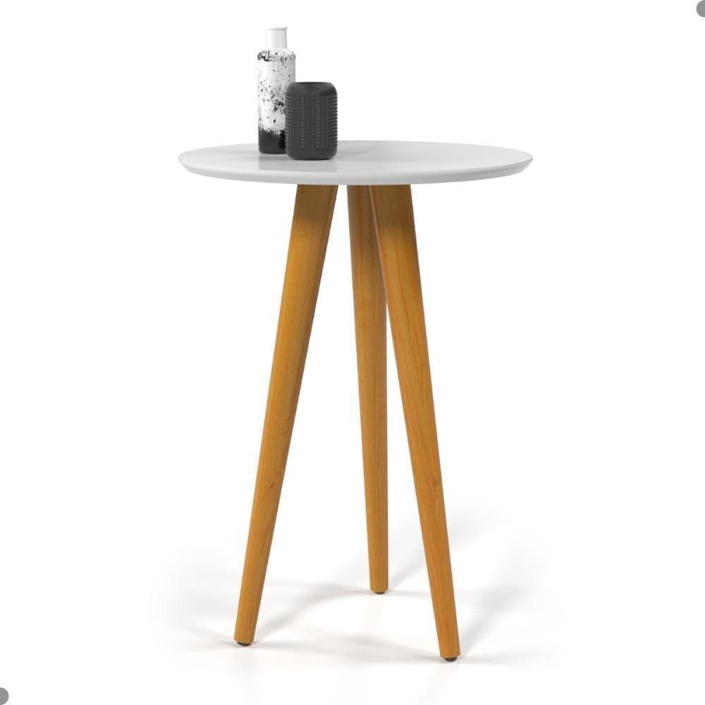 Mesa Para Sala Oval Lateral Tianjin Branco