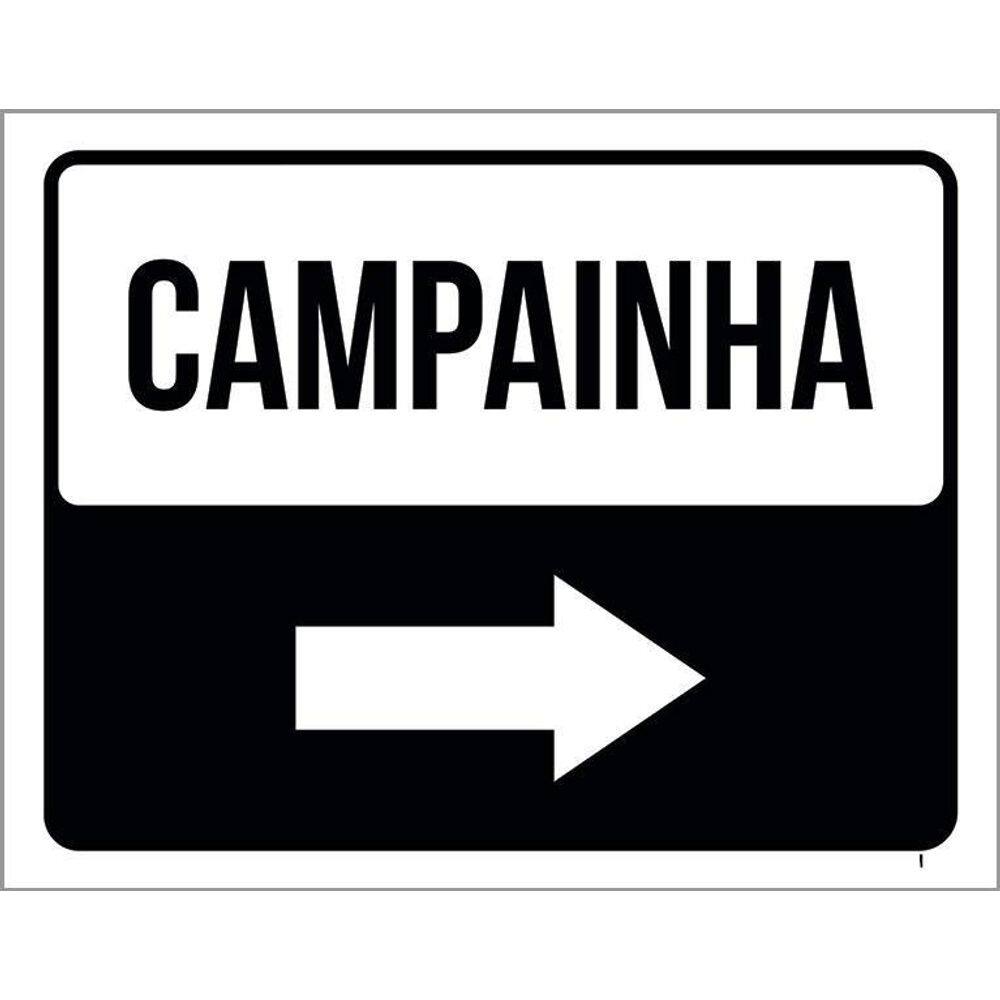 Placa Sinalização Campainha Lado Direito 36X46