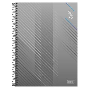 Agenda 2025 Executiva Espiral Diária Spot Cinza Tilibra