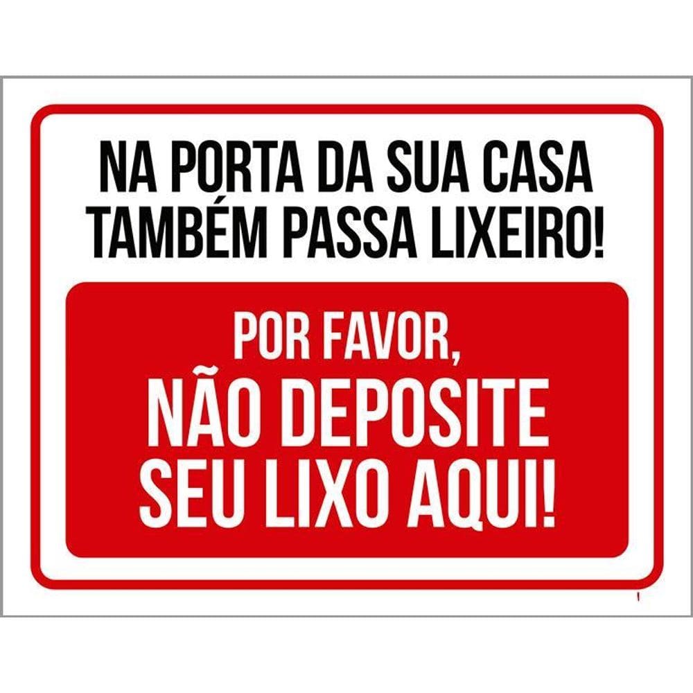 Kit 3 Placas - Não Deposite Seu Lixo Aqui