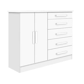 Cômoda New Athos 5 Gavetas Com Sapateira D`doro Branco