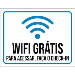 Kit 3 Placas Sinalização Wifi Acessar Faça Check-In