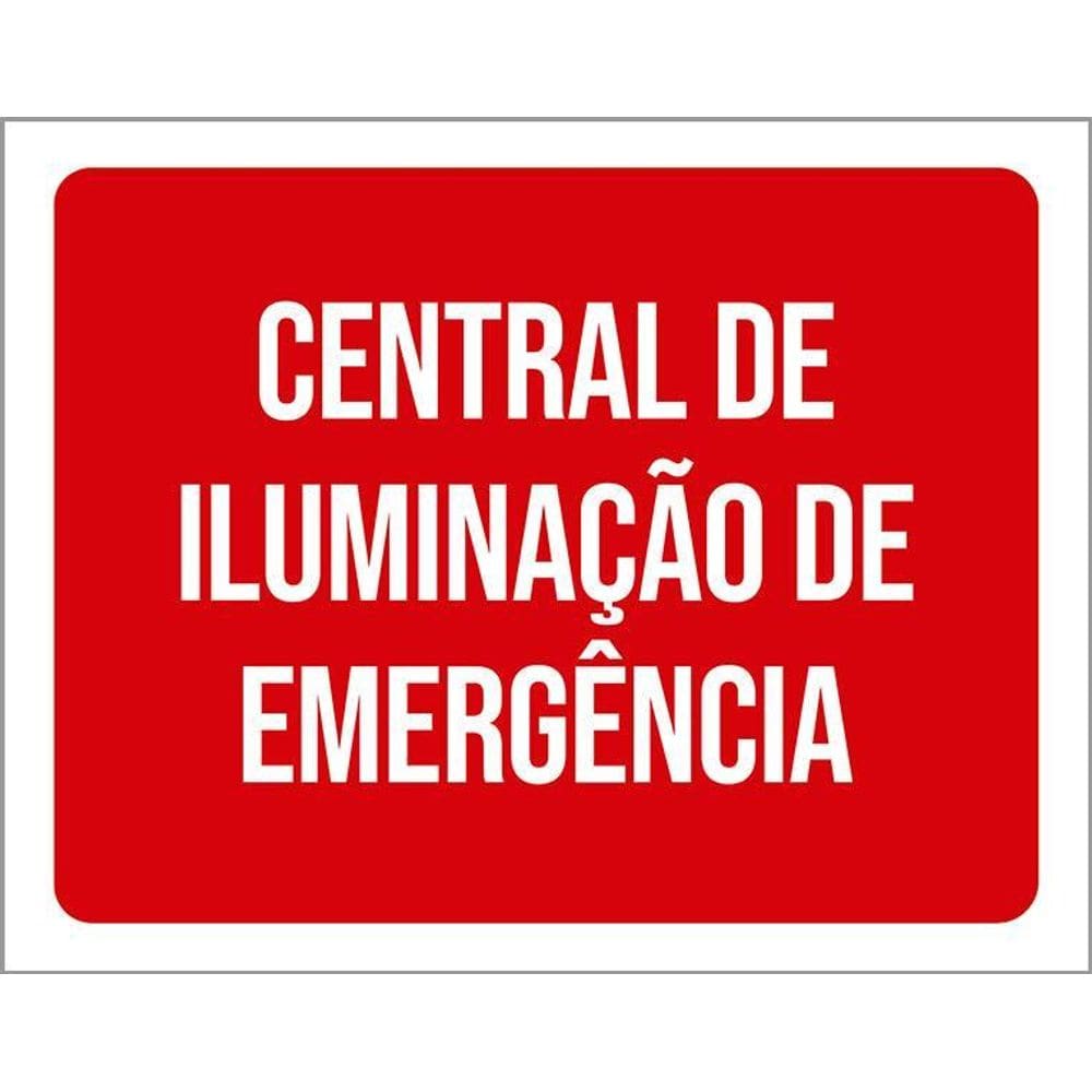 Kit 3 Placas Sinalização Central Iluminação Emergência