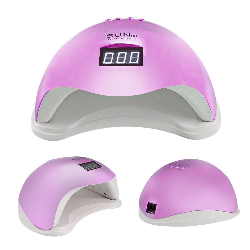 Cabine Sun 5 Led Uv Bivolt Metalica 48w 2 In 1 Digital Rosa
