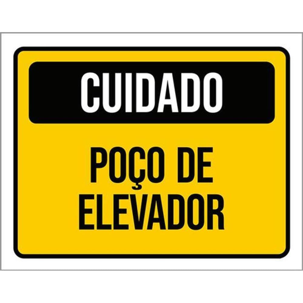 Kit 3 Placas Cuidado Poço Elevador