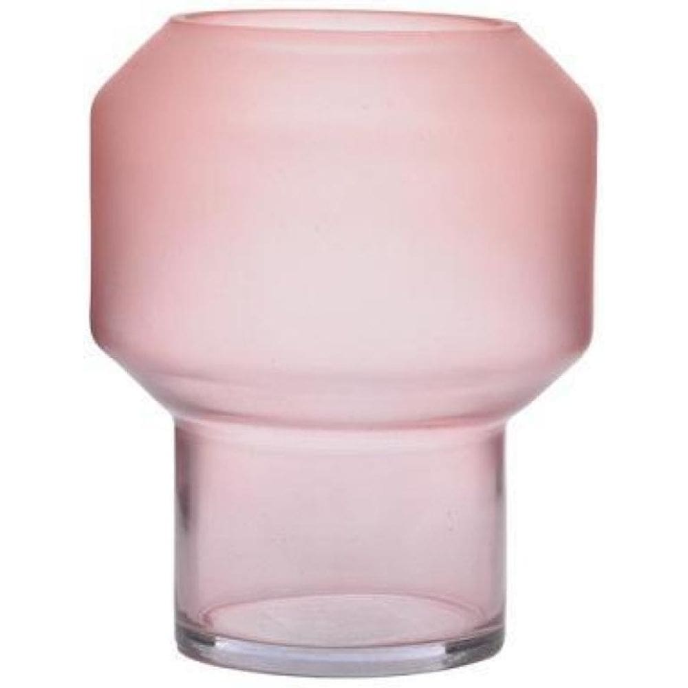 Vaso Frosted Rosa 15X19X15Cm Vidro