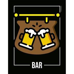 Kit 3 Placas Desenho - Bar