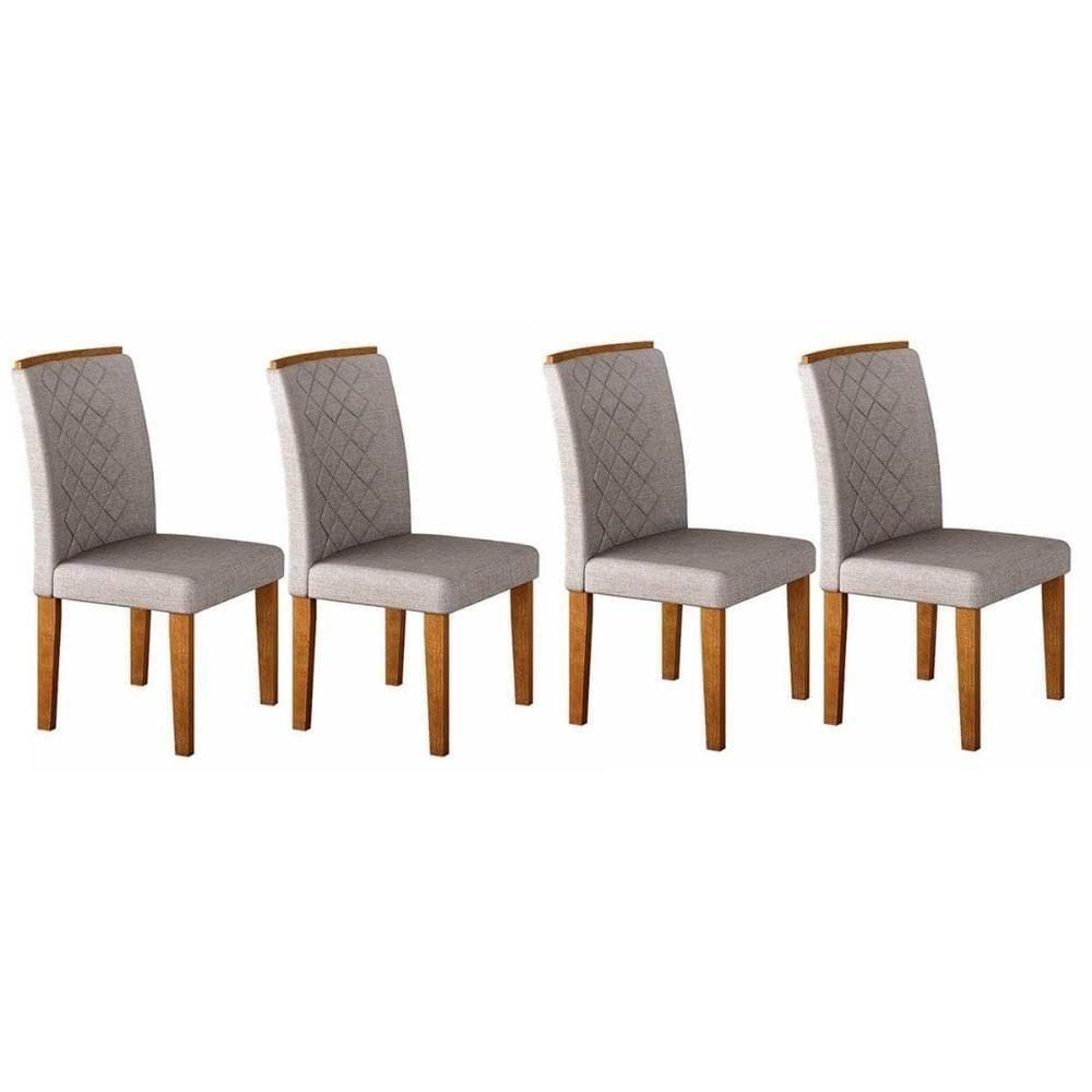 Cadeira Sala De Jantar Jade Kit 4 Un Imbuia/linho Turim - Rufato