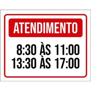 Kit 3 Placas Atendimento 8H 11H 13H 17H