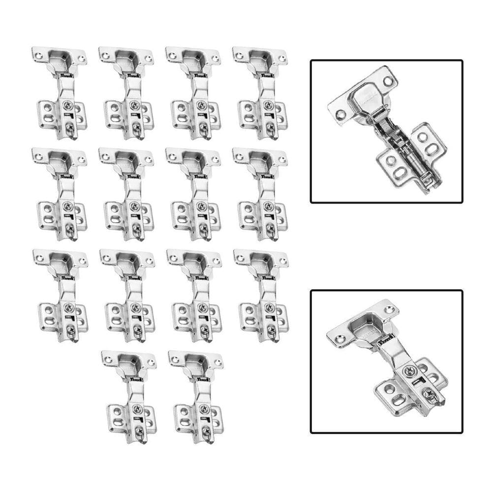Kit 14 Dobradiças Curvas Bumper Flat 105º Anti-Impacto 35Mm