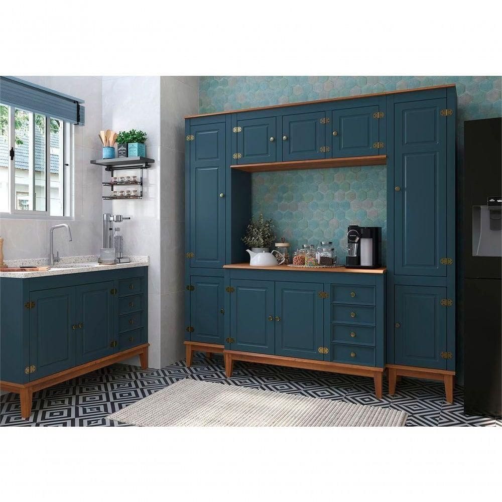 Cozinha Modulada 5 Peças - Azul Petróleo