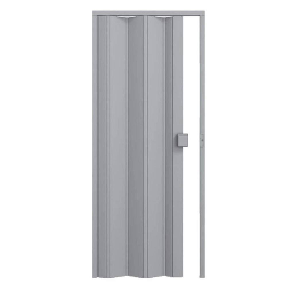 Kit com 2 Portas Sanfonadas de Pvc 210x60cm Permatti Cinza Liso