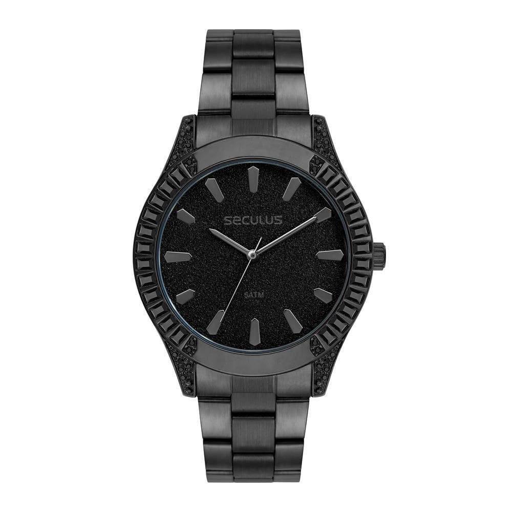 Relógio Seculus Feminino Ref: 77305Lpsvps3 Fashion Black