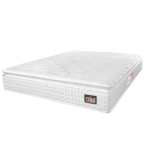Colchão Casal Espuma D33 Pillow Top Van Gogh 138x188x24cm Branco Hellen-suporta Até 120 Kg Branco