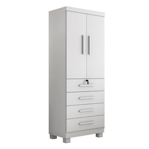 Guarda Roupa New Maia 2 Portas 4 Gavetas Com Chave Benetil Móveis Branco