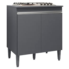 Balcao Com Tampo Cooktop 79 Cm 2 Portas Andreia Cinza Reajl Cinza