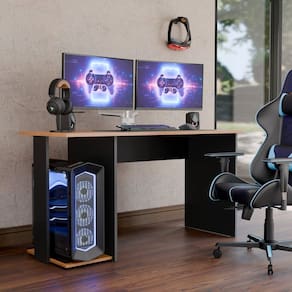 Mesa Gamer Escrivaninha para Computador Pc Notebook Estudo e Trabalho Preto/Marrom
