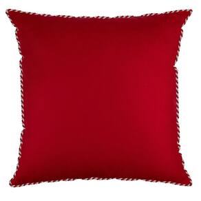 Capa Almofada Natalina Lisa Aveludada com Cordão 43x43cm Verde/Vermelho