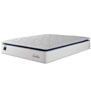 Colchão Casal Molas Ensacadas Com Pillow Sevilha 138x188x33cm Branco/cinza Hellen-suporta Até 150kg Por Pessoa Branco