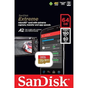 Cartão De Memória Sandisk A2 Extreme Com Adaptador Sd 64Gb