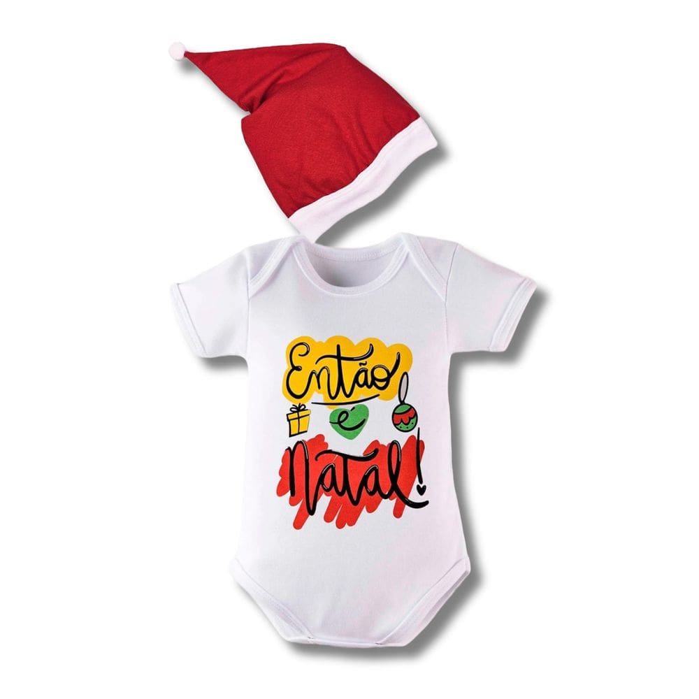 Body Bebe então é natal + gorro Roupinha Menino Menina