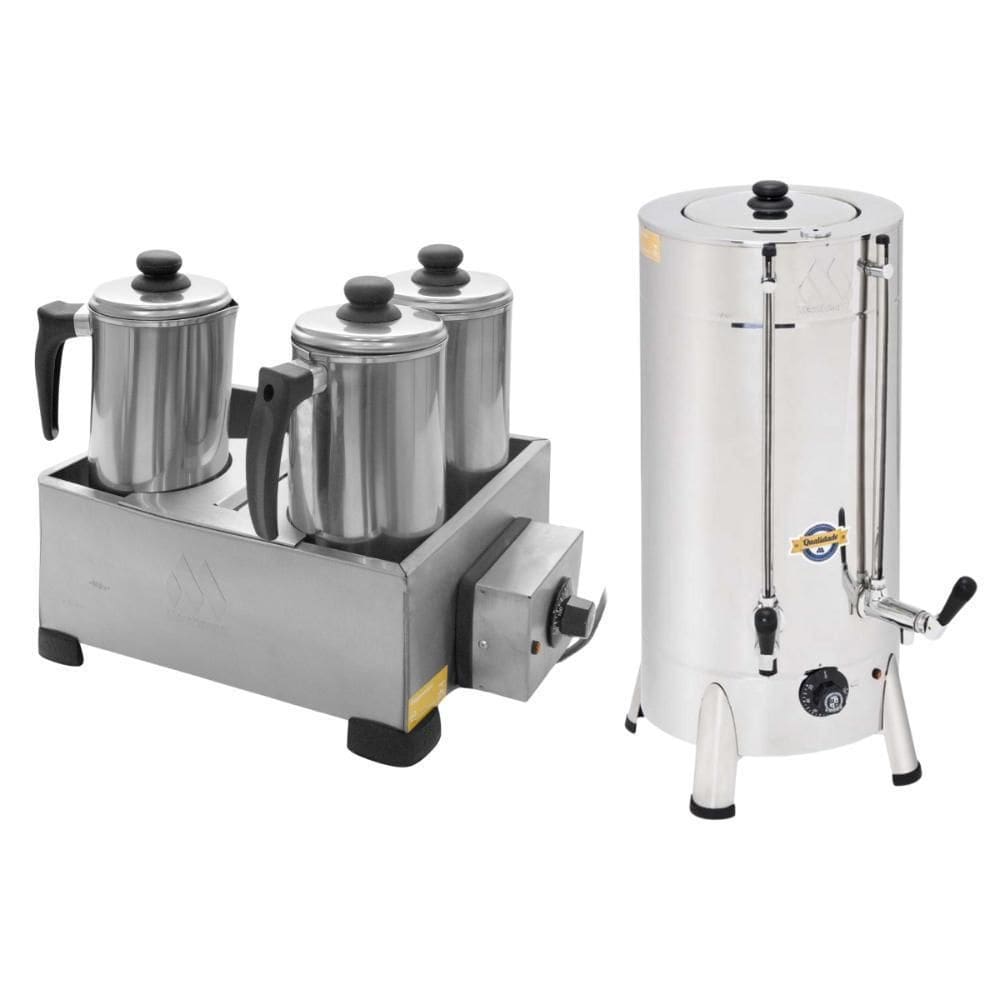 Kit Cafeteira Tradicional 4 Litros 1300W + Esterilizador 3 Bules Com Termostato - Marchesoni - 110 V