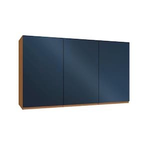 Armário De Cozinha Modulado Ciela R646 C/ 3 Portas 120cm Canela/azul Profundo - Kappesberg