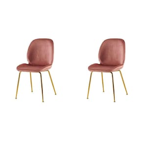 Conjunto com 2 Cadeiras Lille Beetle Rose Base Dourada