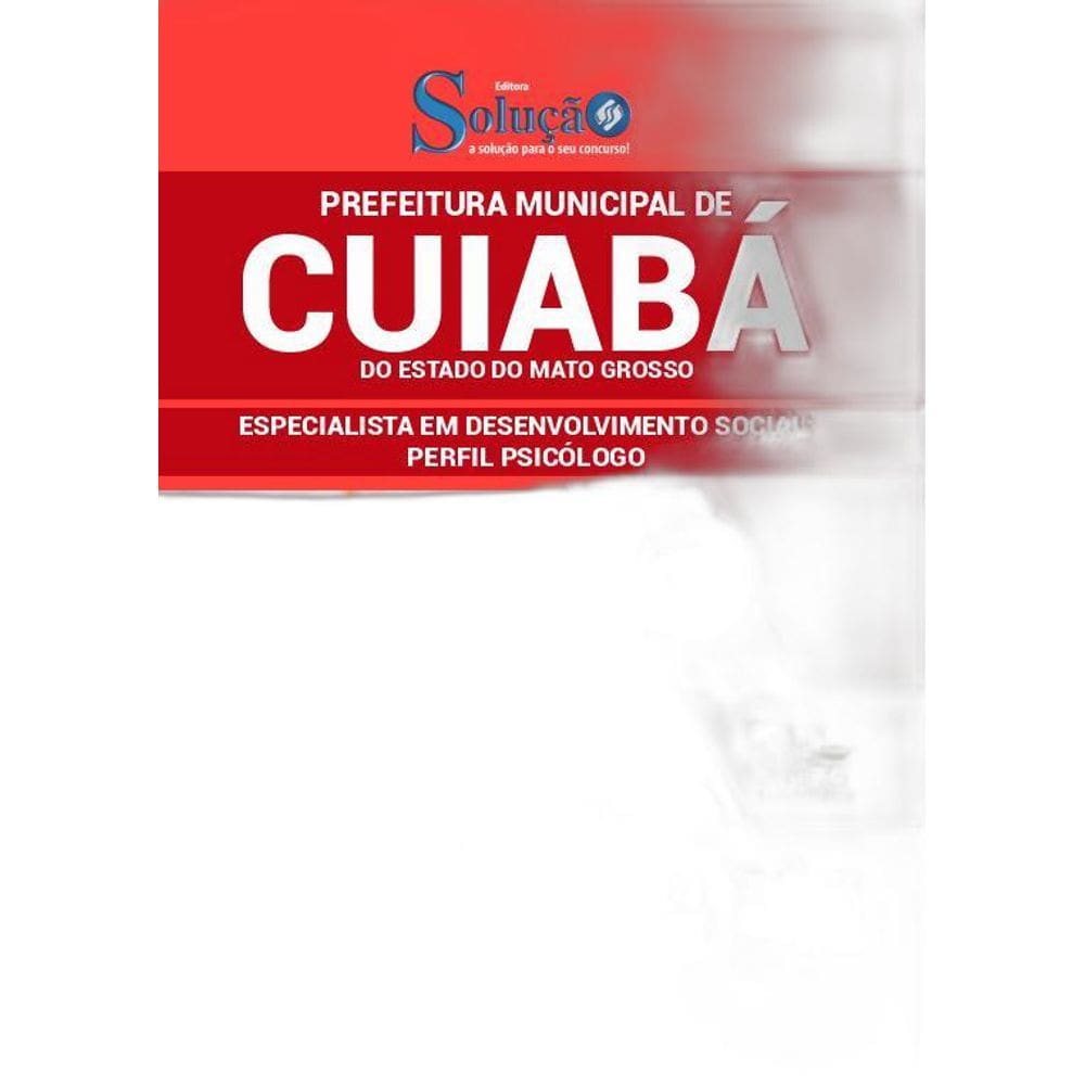 Apostila Cuiabá Mt 2019 Especialista Perfil Psicólogo