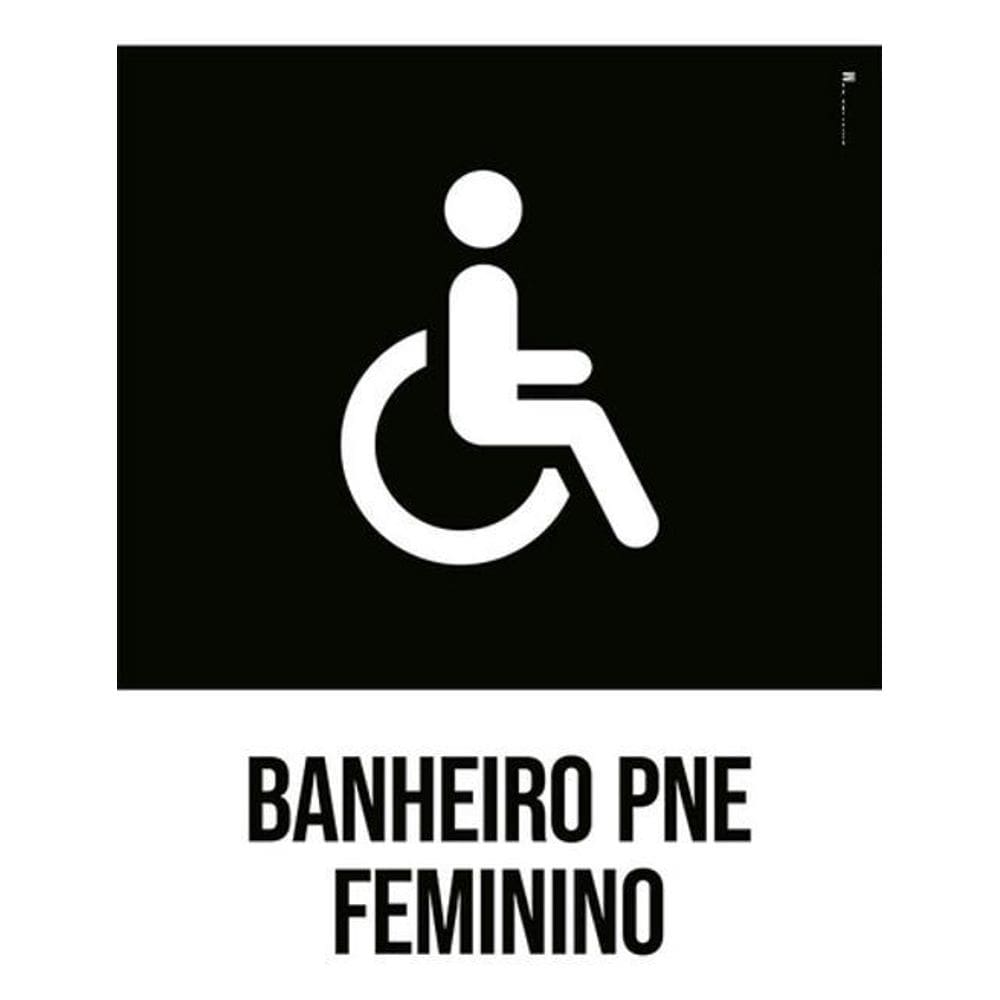 Kit 3 Placas Sinalização - Banheiro Pne Feminino Desenho