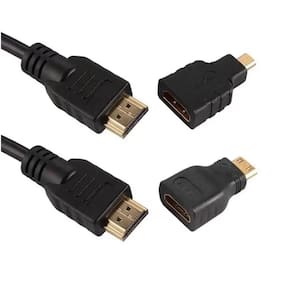 3 em 1 CABO HDMI, DE BORRACHA, COM ADAPTADORES