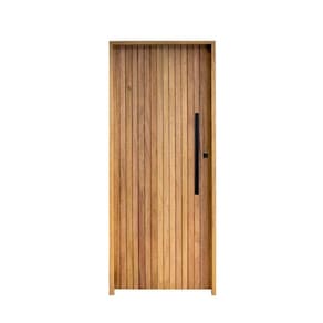 Porta Ripada Cedro Batente 14 Fechadura Rolete Puxador Tubo 800mm 82 X 210 Esquerdo Rodam