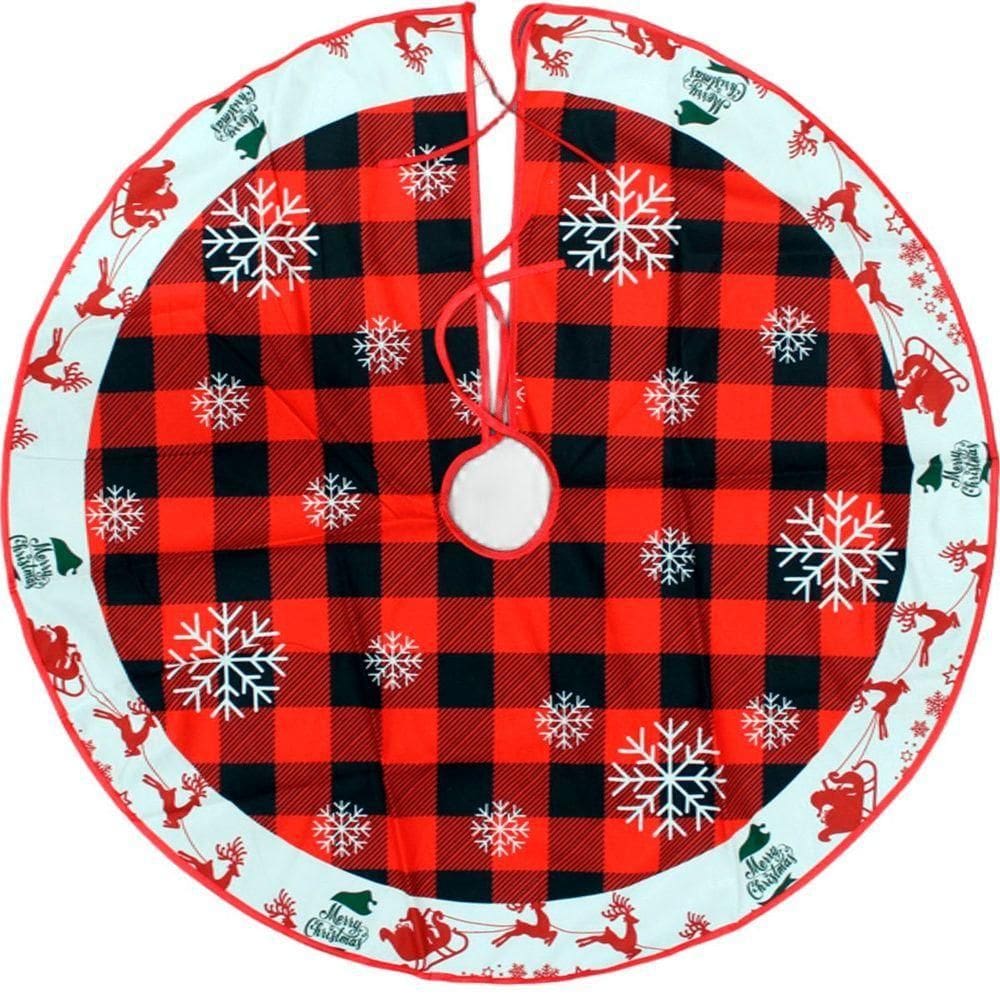 Saia Para árvore Natal Temática Flocos De Neve Natalino 90cm