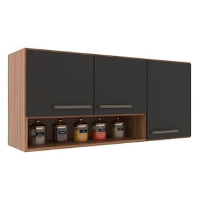 Aéreo 3 Portas 120cm e Nicho Decorativo Madeirado